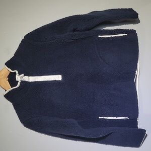 Nautica Navy Half Zip Sherpa Fleece Big Kids Sweater